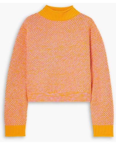 King & Tuckfield Marled Merino Wool Sweater - Orange