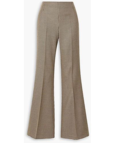 Stella McCartney Mona Houndstooth Wool-tweed Flared Trousers - Grey
