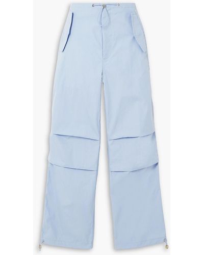 Dion Lee toggle Parachute Cotton-blend Gabardine Straight-leg Cargo Trousers - Blue