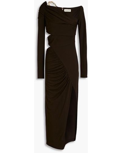 Nicholas Dulcina Chain-embellished Ruched Jersey Midi Dress - Black