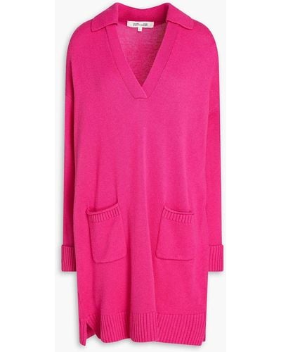 Diane von Furstenberg Malone Wool And Cashmere-blend Mini Dress - Pink