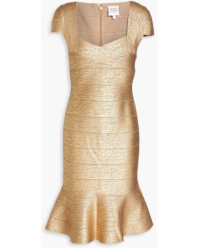 Hervé Léger Fluted Bandage Dress - Natural