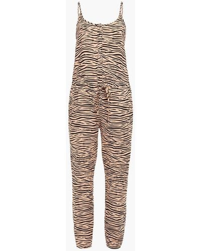 Enza Costa Tiger-print Linen Jumpsuit - Multicolor