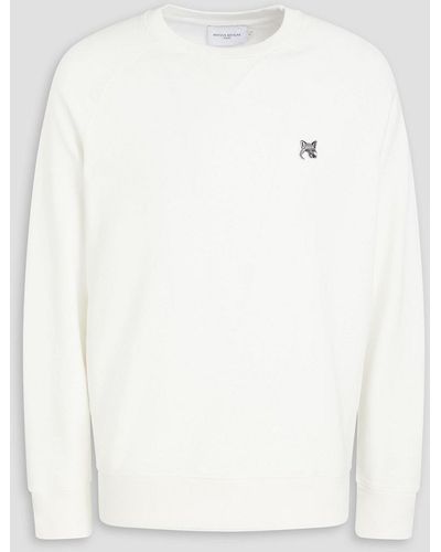 Maison Kitsuné Appliquéd French Cotton-terry Sweatshirt - White