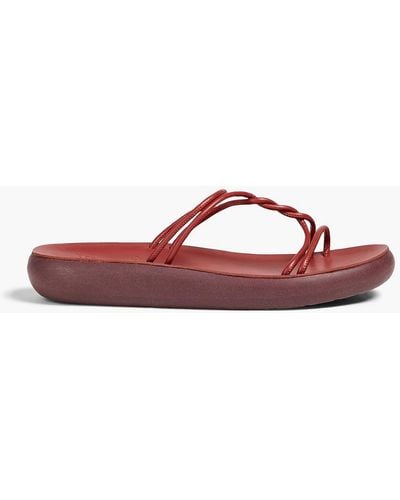 Ancient Greek Sandals Twisted Faux Leather Sandals - Red
