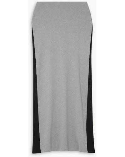 Gauchère Ribbed Two-tone Cotton-jersey Maxi Skirt - Gray