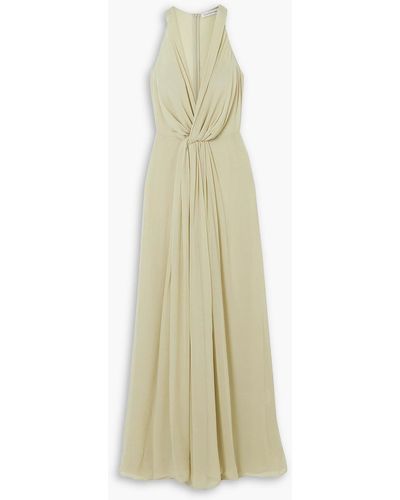 Christopher Esber Knotted Silk-georgette Maxi Dress - White
