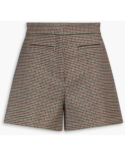 Sandro Houndstooth Tweed Shorts - Brown