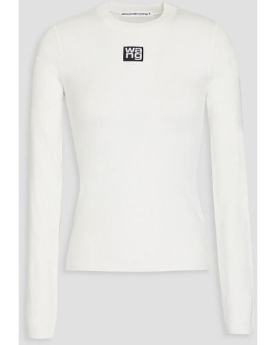 T By Alexander Wang Printed Jersey Top - White
