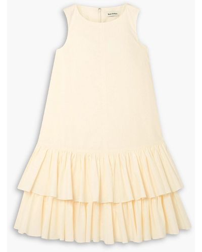 Molly Goddard Mischa Tiered Ruffled Cotton Mini Dress - White