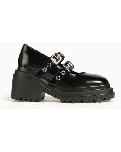 Maje Leather Loafers - Black