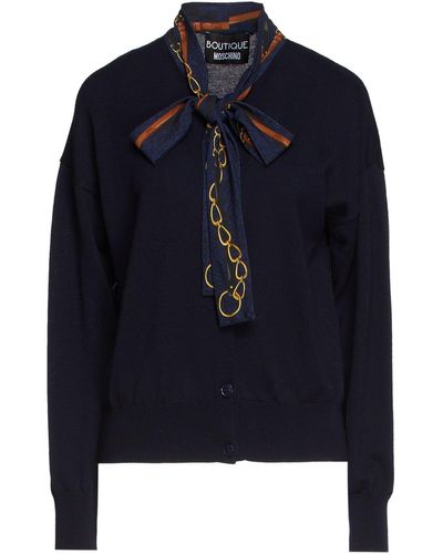 Boutique Moschino Pussy-bow Wool Cardigan - Blue