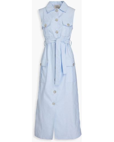 Giuliva Heritage Mary Angel Cotton-piqué Midi Shirt Dress - Blue