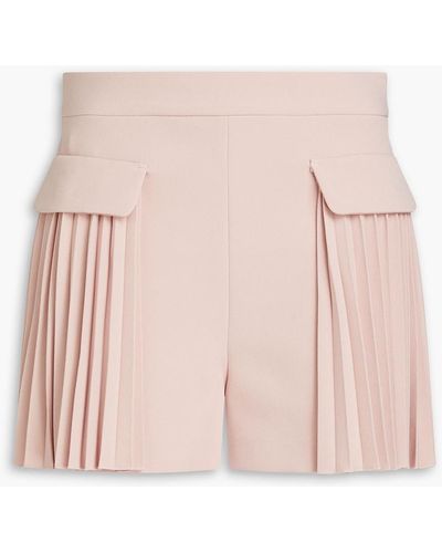 RED Valentino Pleated Crepe Shorts - Pink