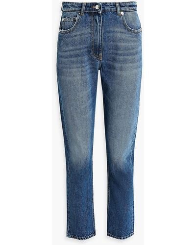IRO Shama Distressed High-rise Slim-leg Jeans - Blue