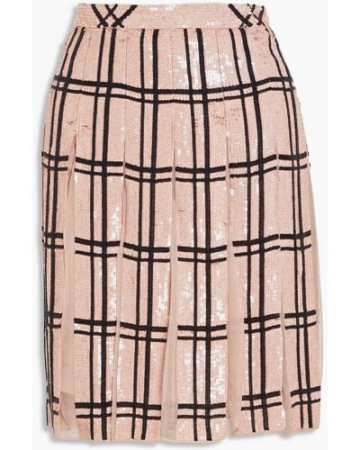 Valentino Garavani Pleated Embellished Silk-chiffon Mini Skirt - Multicolour