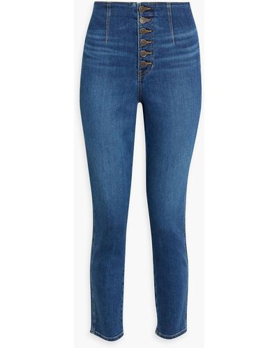 Veronica Beard Stratton High-rise Slim-leg Jeans - Blue