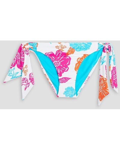 Seafolly Floral-print Mid-rise Bikini Briefs - Blue