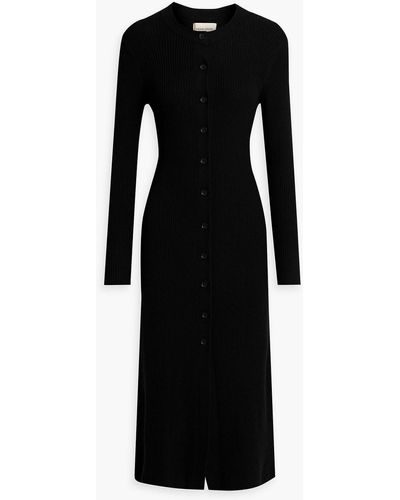 Loulou Studio Sobral Ribbed Wool And Cashmere-blend Midi Dress - Black