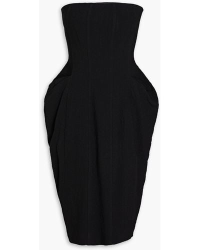BITE STUDIOS Strapless Pleated Crepe Dress - Black
