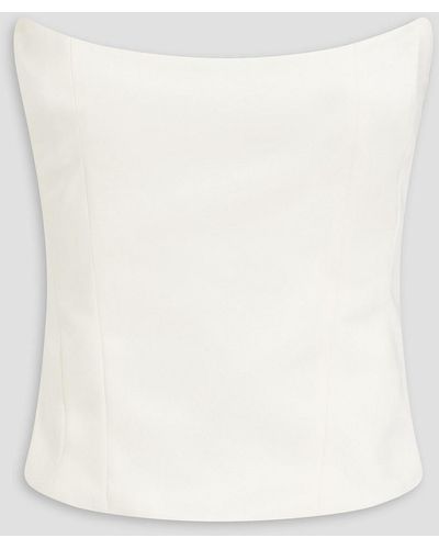 Magda Butrym Strapless Silk And Wool-blend Satin Bustier Top - White