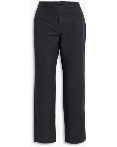 Alex Mill Neil Cotton And Linen-blend Twill Straight-leg Pants - Blue