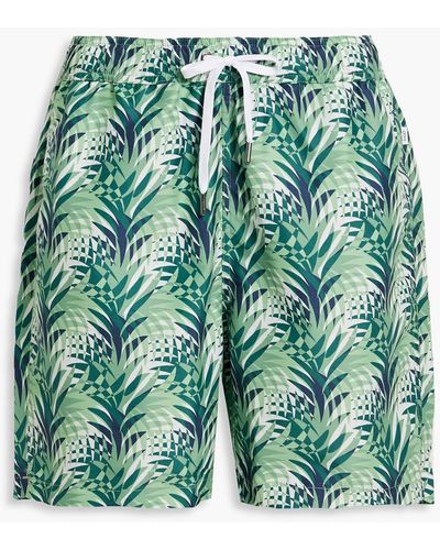 Onia Charles Mid-length Printed Swim Shorts - Green