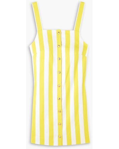Miguelina Pippa Striped Cotton-twill Mini Dress - Yellow
