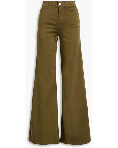 FRAME Le Palazzo High-rise Wide-leg Jeans - Green