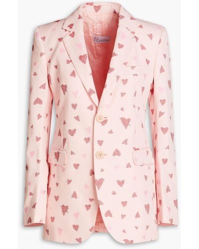 RED Valentino Jacquard Cotton-twill Blazer - Pink