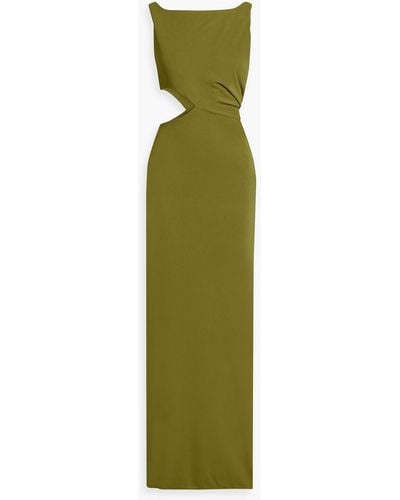 Nicholas Hailey Cutout Draped Jersey Gown - Green