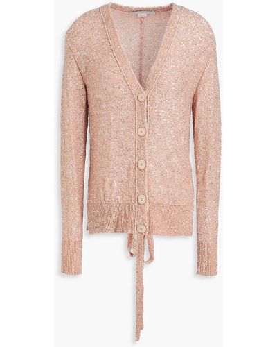 Stella McCartney Sequin-embellished Metallic Knitted Cardigan - Pink