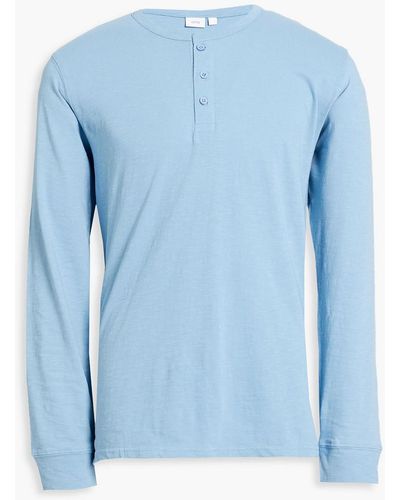Onia Slub Cotton-jersey Henley T-shirt - Blue