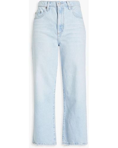 Nobody Denim Lou Cropped High-rise Wide-leg Jeans - Blue