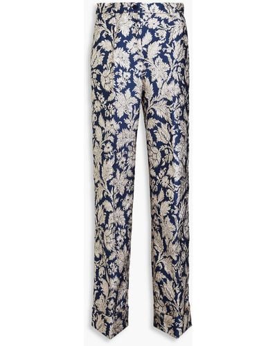 Dolce & Gabbana Brocade Wide-leg Trousers - Blue
