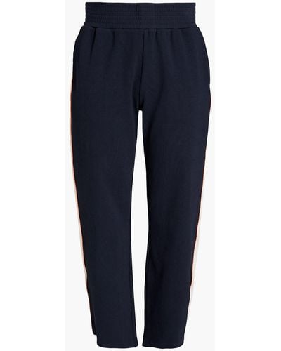 The Upside Illaria Flynn Striped Ribbed Cotton-blend Jersey Track Trousers - Blue