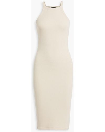 ATM Ribbed Stretch-modal Jersey Midi Dress - White