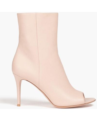 Gianvito Rossi Leather Ankle Boots - Pink
