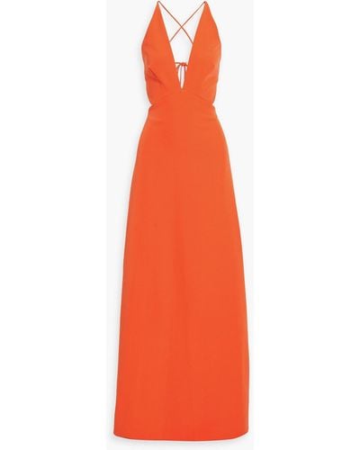 Halston Stretch-crepe Gown - Orange