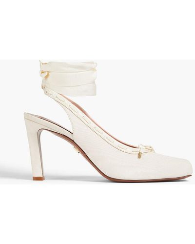 Zimmermann Chisel Toe Ballerina 85 Moire Court Shoes - White