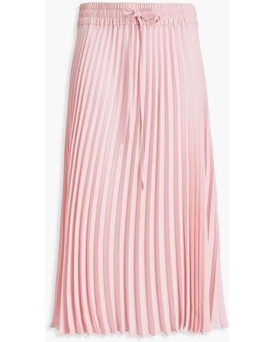 RED Valentino Pleated Georgette Midi Skirt - Pink