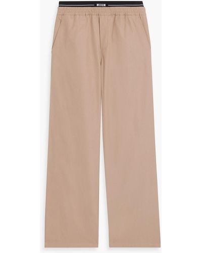 MSGM Cotton-ripstop Trousers - Natural