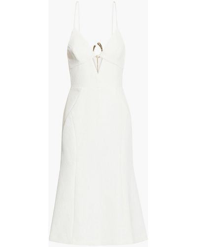 Rebecca Vallance Romy Embellished Cutout Cloqué Dress - White