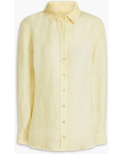 120% Lino Hemd aus leinen-gaze - Gelb