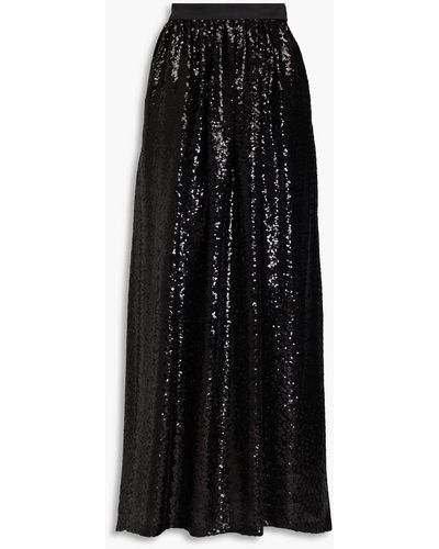 Emporio Armani Sequined Tulle Maxi Skirt - Black