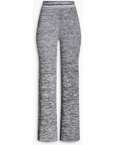 REMAIN Birger Christensen Solaima Marled Ribbed-knit Flared Trousers - Grey