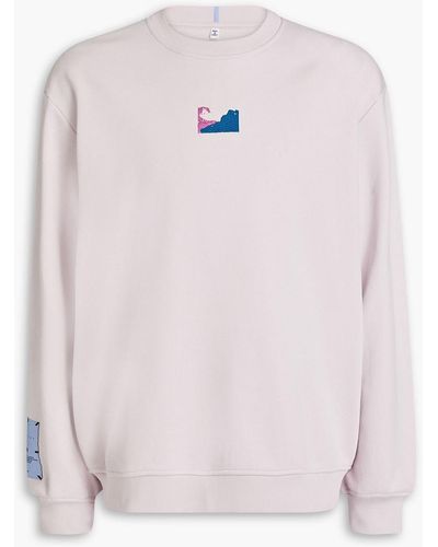 McQ Embroidered Printed French Cotton-terry Sweatshirt - Pink