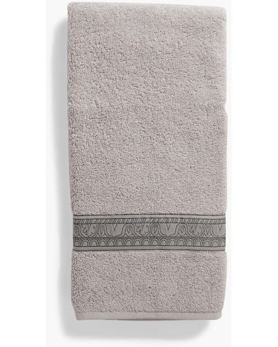 Versace Jacquard-trimmed Cotton-terry Towel - Gray