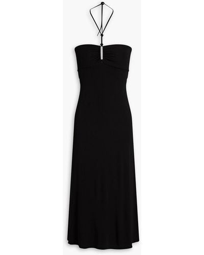 IRO Cutout Ruched Jersey Midi Dress - Black