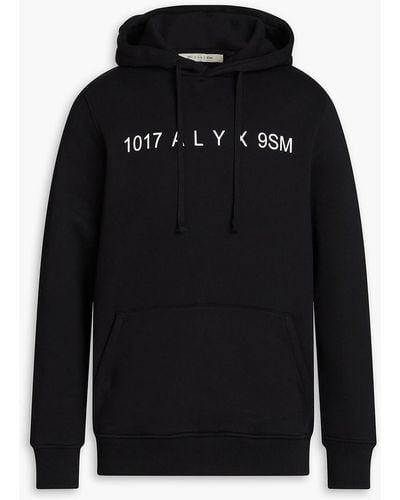 1017 ALYX 9SM Hoodie aus fleece aus einer baumwollmischung mit logoprint - Schwarz